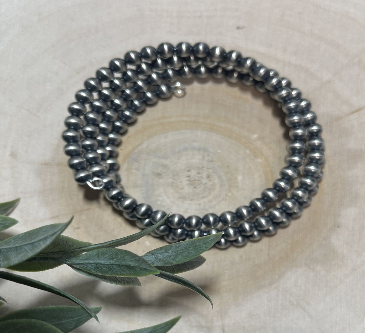5mm Desert Pearls Round 3 - row Memory Bracelet - Sunset Turquoise Mountain