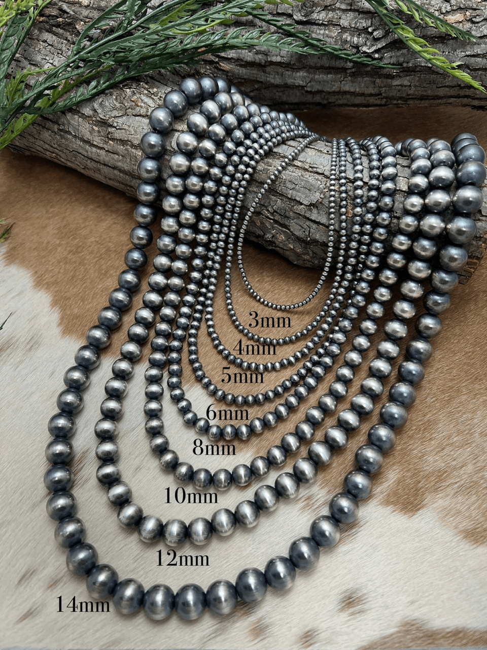 8mm Desert Pearls - Round Bead Necklace - Sunset Turquoise Mountain