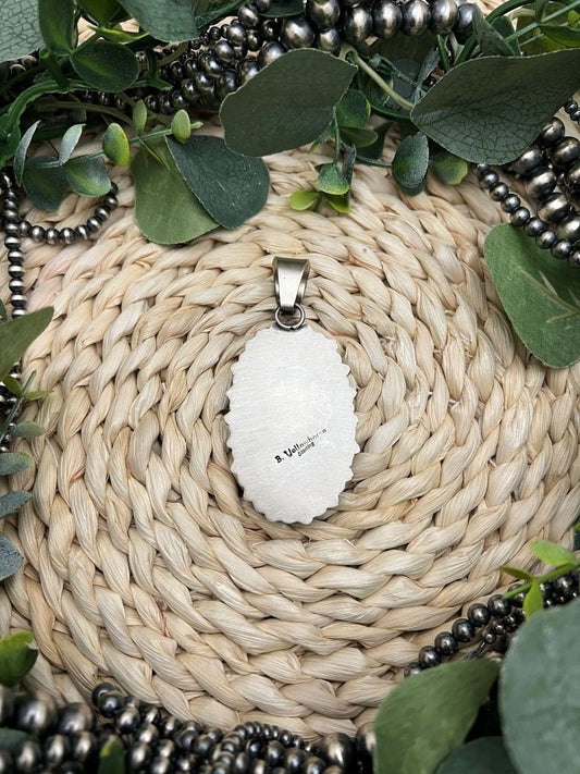 Blaine Yellowhorse Royston and Kingman Cluster Pendant - Sunset Turquoise Mountain