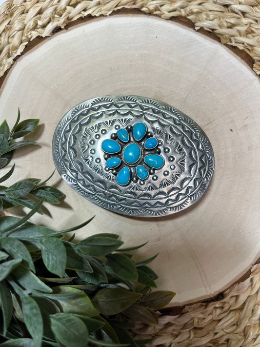 Sonoran Turquoise Cluster Buckle - Sunset Turquoise Mountain