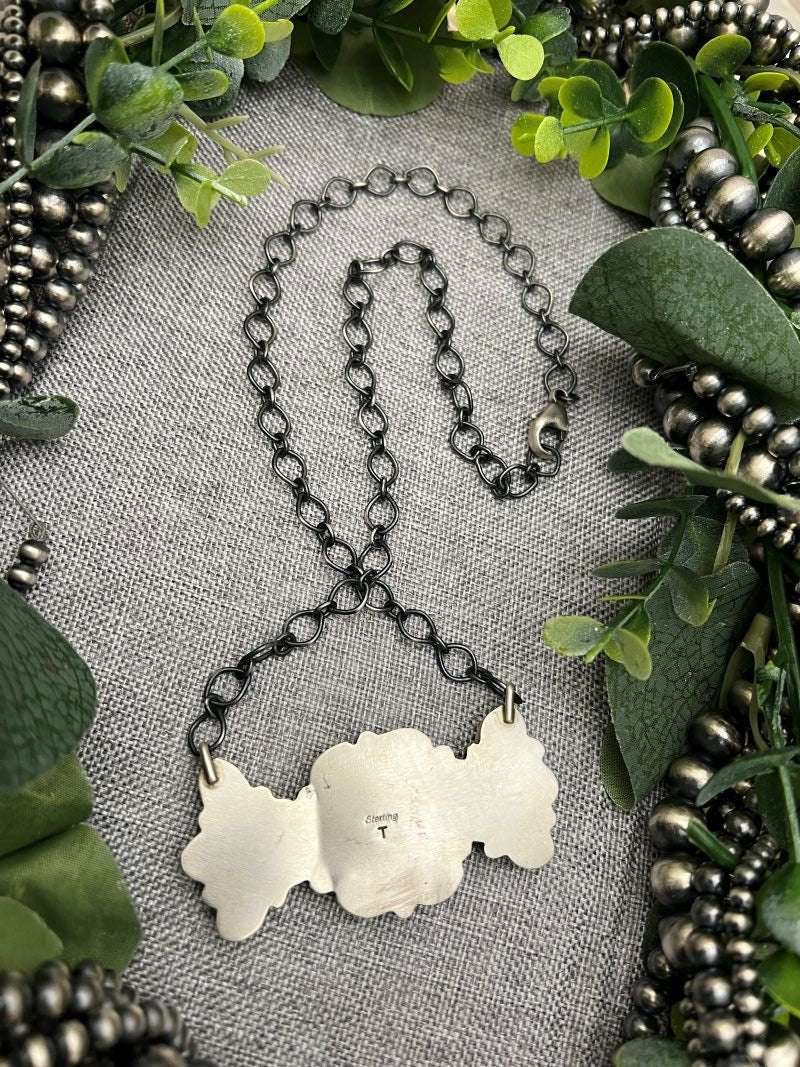 Theresa Smith 13 - stone Mixed Turquoise Mine 8 Bar Necklace - Sunset Turquoise Mountain