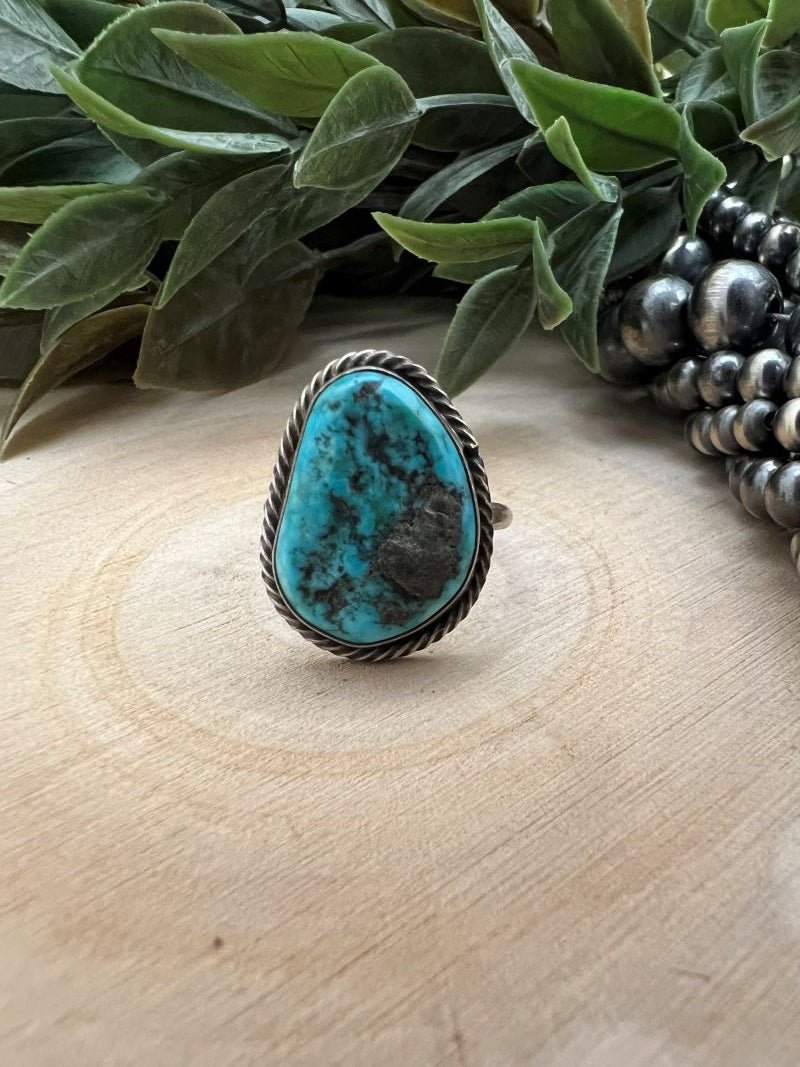 Unpolished Kingman turquoise ring by Susan Cooke