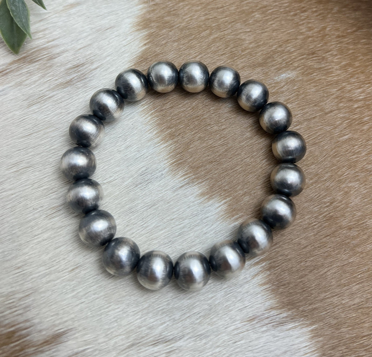 10mm Round Desert Pearls Stretch Bracelet - Sunset Turquoise Mountain