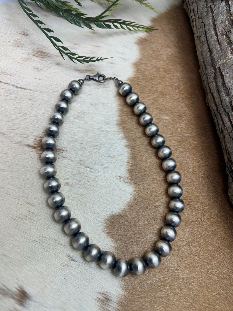 14mm Desert Pearls - Round Bead Necklace - Sunset Turquoise Mountain
