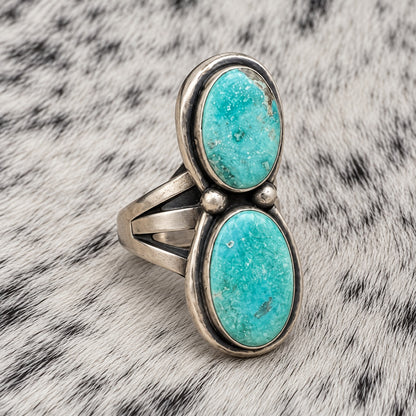2-Stone Whitewater Turquoise Ring — angle