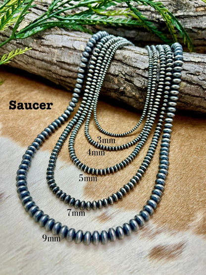 3mm Desert Pearls - Saucer Bead Necklace - Sunset Turquoise Mountain