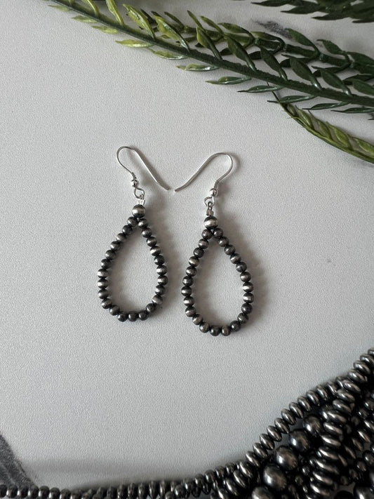 3mm Round Desert Pearl Dangle Earrings - Sunset Turquoise Mountain