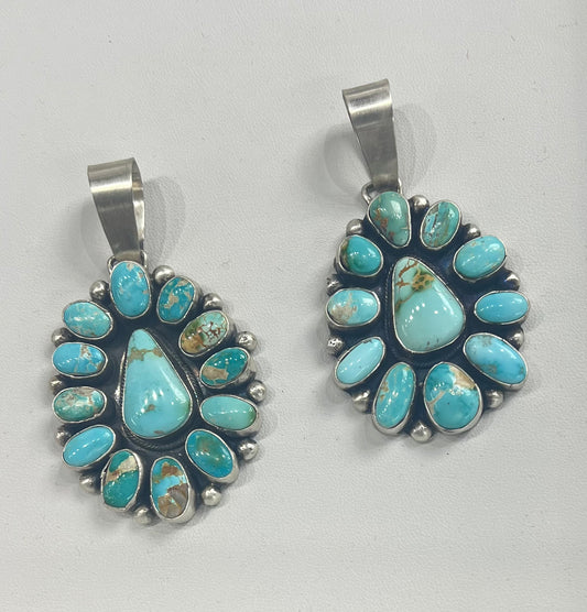 Bobby Johnson Royston Turquoise Cluster Pendant - Sunset Turquoise Mountain