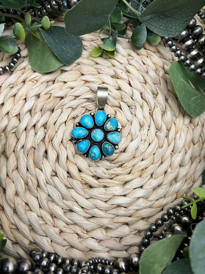 Betty Tom Sonoran Cluster Pendant - Sunset Turquoise Mountain