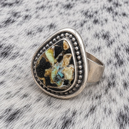 Blackjack Turquoise Tear Drop Ring — angle