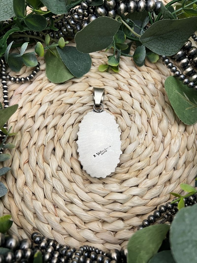 Blaine Yellowhorse Royston and Kingman Cluster Pendant - Sunset Turquoise Mountain