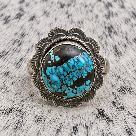 Blue Moon Turquoise Adjustable Ring — front