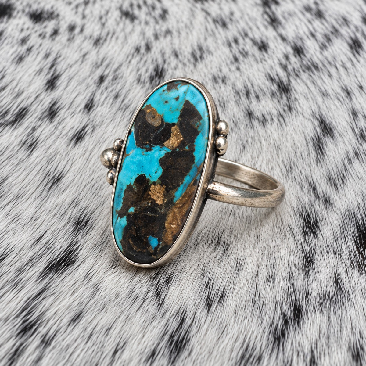 Blue Moon Turquoise Classic Oval Ring three-quarter view
