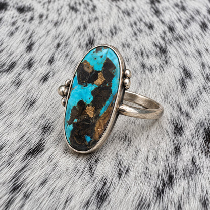 Blue Moon Turquoise Classic Oval Ring three-quarter view