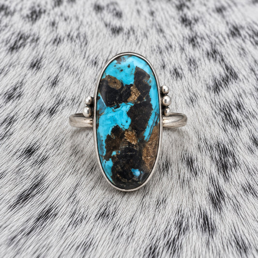 Blue Moon Turquoise Classic Oval Ring front view