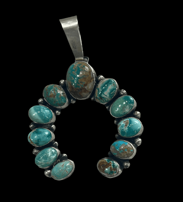 Bobby Johnson Royston Turquoise Naja Pendant - Sunset Turquoise Mountain