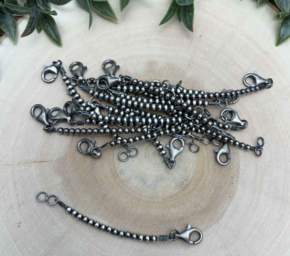 HOT!!! 3mm Desert Pearls Silver Necklace Extender 3" - Sunset Turquoise Mountain