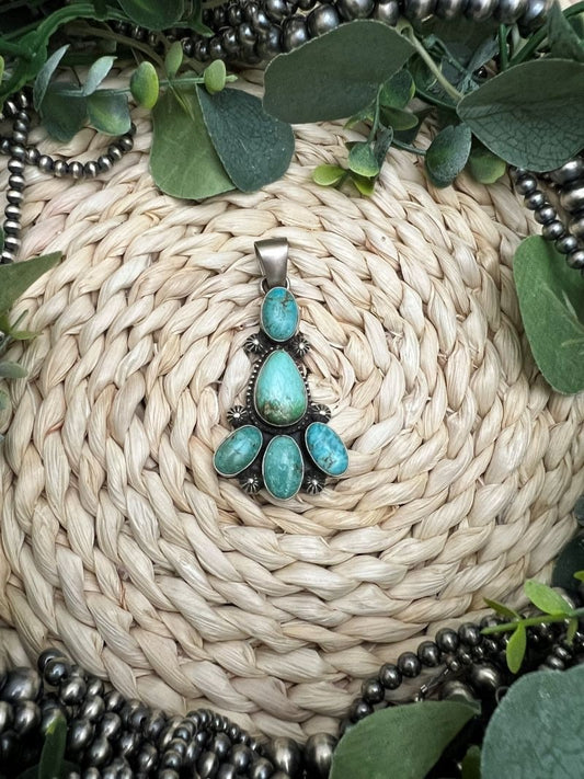 Kathleen Chavez 5 - stone Sonoran Pendant - Sunset Turquoise Mountain