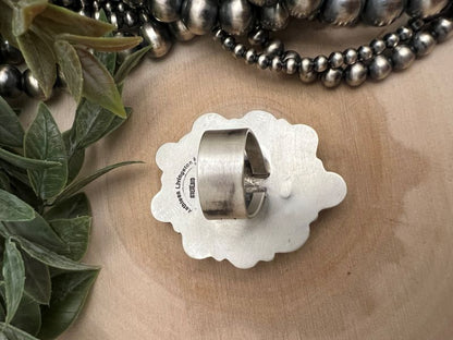 Kingman Turquoise Cluster Ring By Kathleen Livingston - Sunset Turquoise Mountain