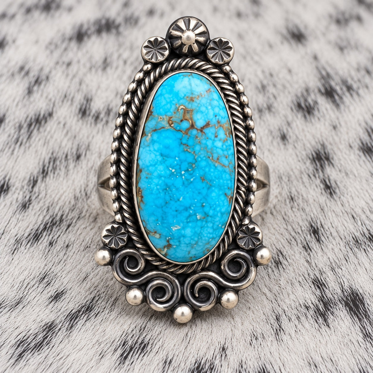 Kingman Turquoise Ring — closeup