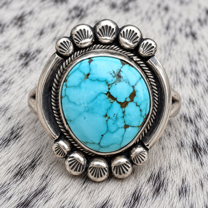 Kingman Turquoise Ring — closeup
