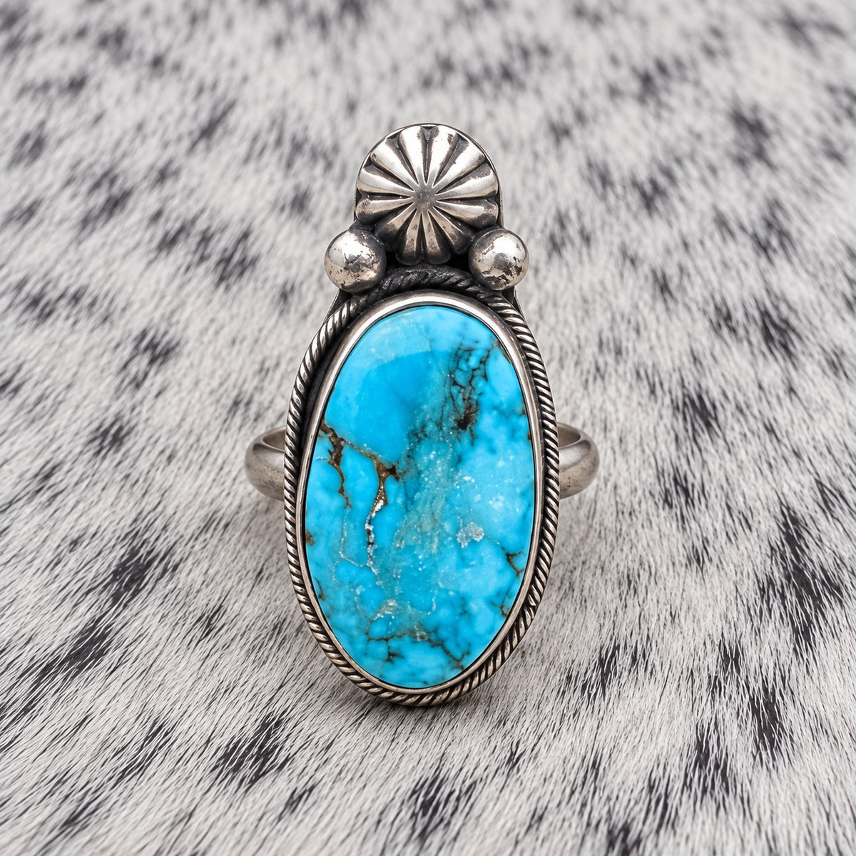 Kingman Turquoise Ring — front