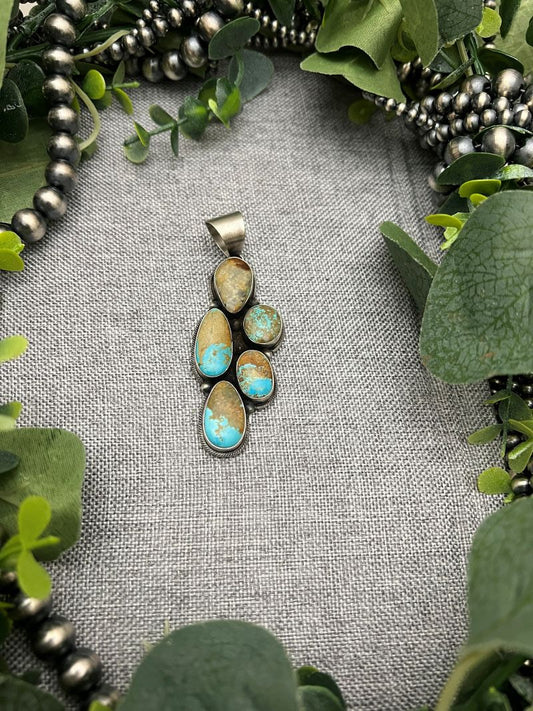 Leticia Largo 5 - stone Royston Turquoise Pendants - Sunset Turquoise Mountain