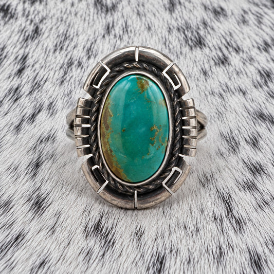 Royston Turquoise Ring by Dave Skeets — closeup