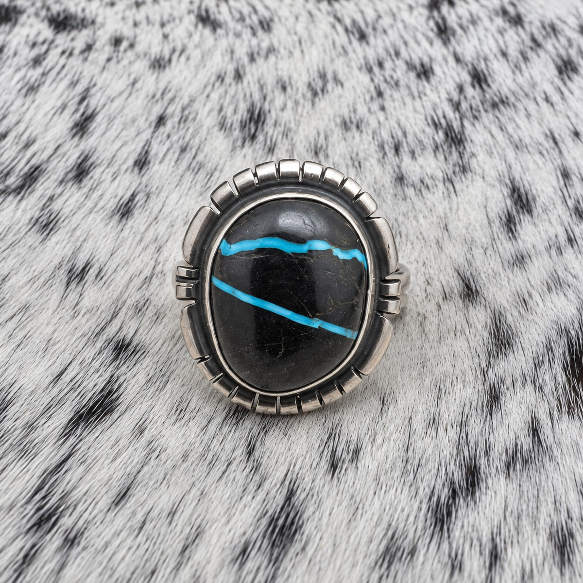 Sierra Nevada Turquoise Ring by Dave Skeets — front