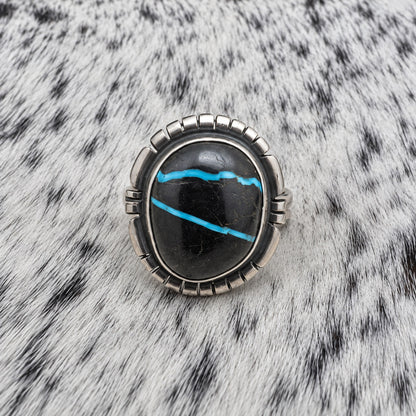 Sierra Nevada Turquoise Ring by Dave Skeets — front