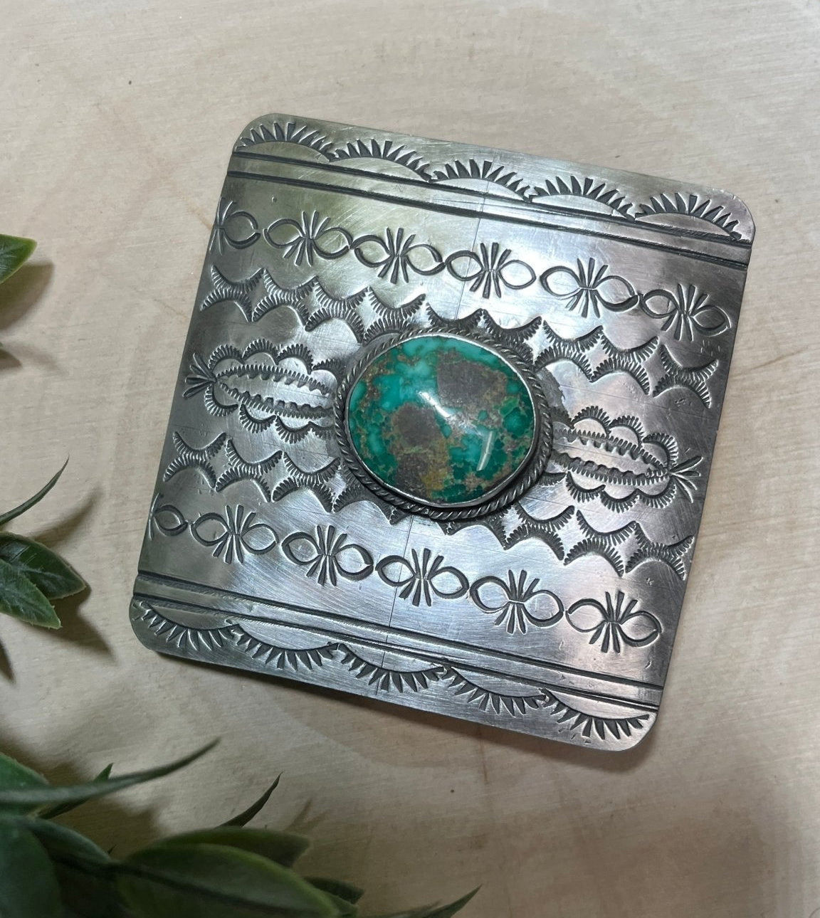 Sonoran Turquoise Buckle - Sunset Turquoise Mountain