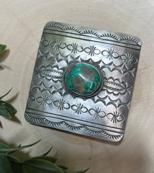 Sonoran Turquoise Buckle - Sunset Turquoise Mountain