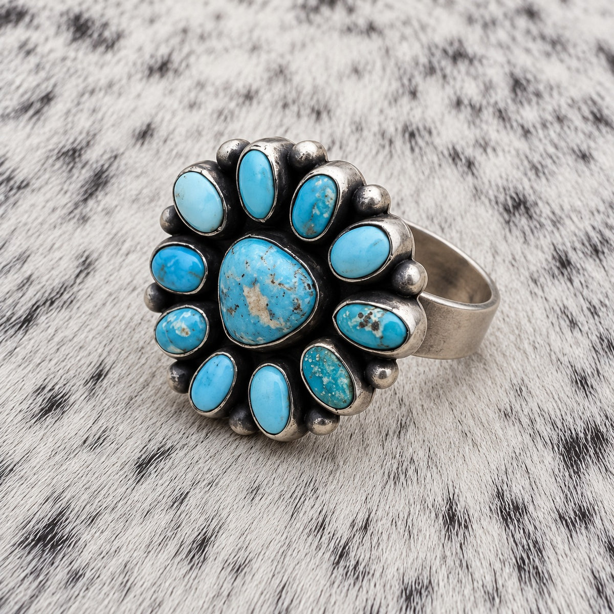 Sonoran Turquoise Cluster Ring — angle