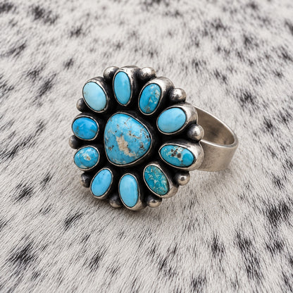 Sonoran Turquoise Cluster Ring — angle