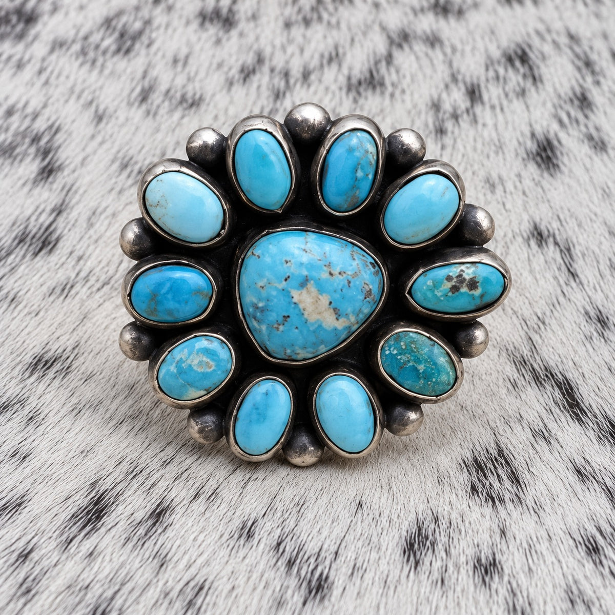 Sonoran Turquoise Cluster Ring — front