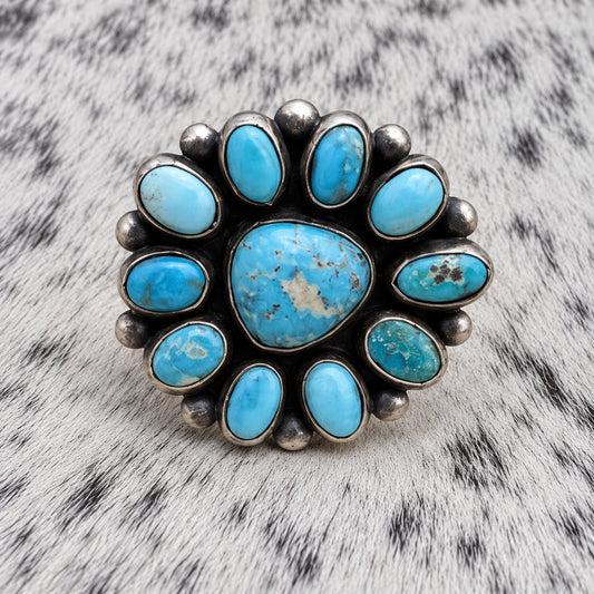 Sonoran Turquoise Cluster Ring — front