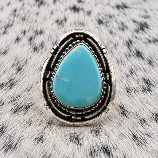 Sonoran Turquoise Tear Drop Ring — front