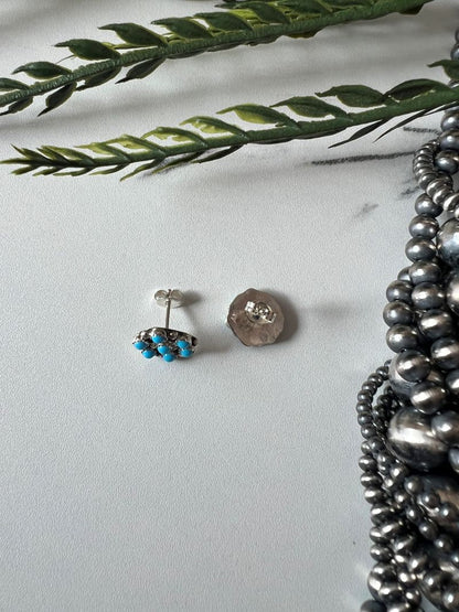 Turquoise 7 - stone Post Earrings - Sunset Turquoise Mountain