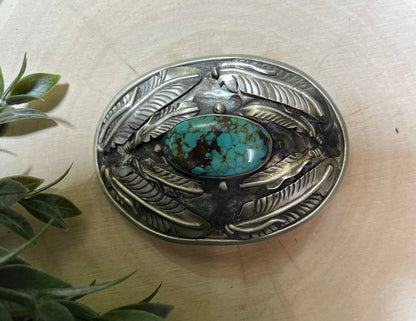 Turquoise Mine 8 and Feather Buckle - Sunset Turquoise Mountain