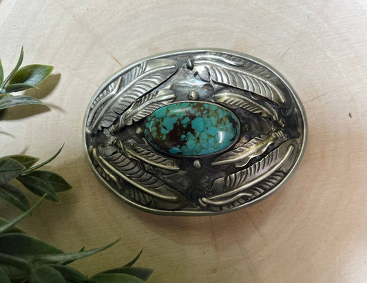 Turquoise Mine 8 and Feather Buckle - Sunset Turquoise Mountain