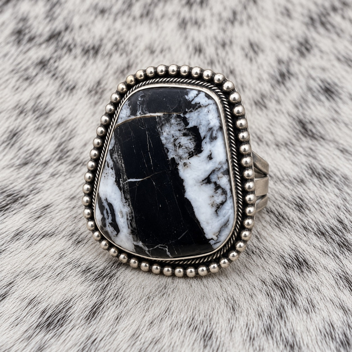 White Buffalo Adjustable Rings — ring 4, front