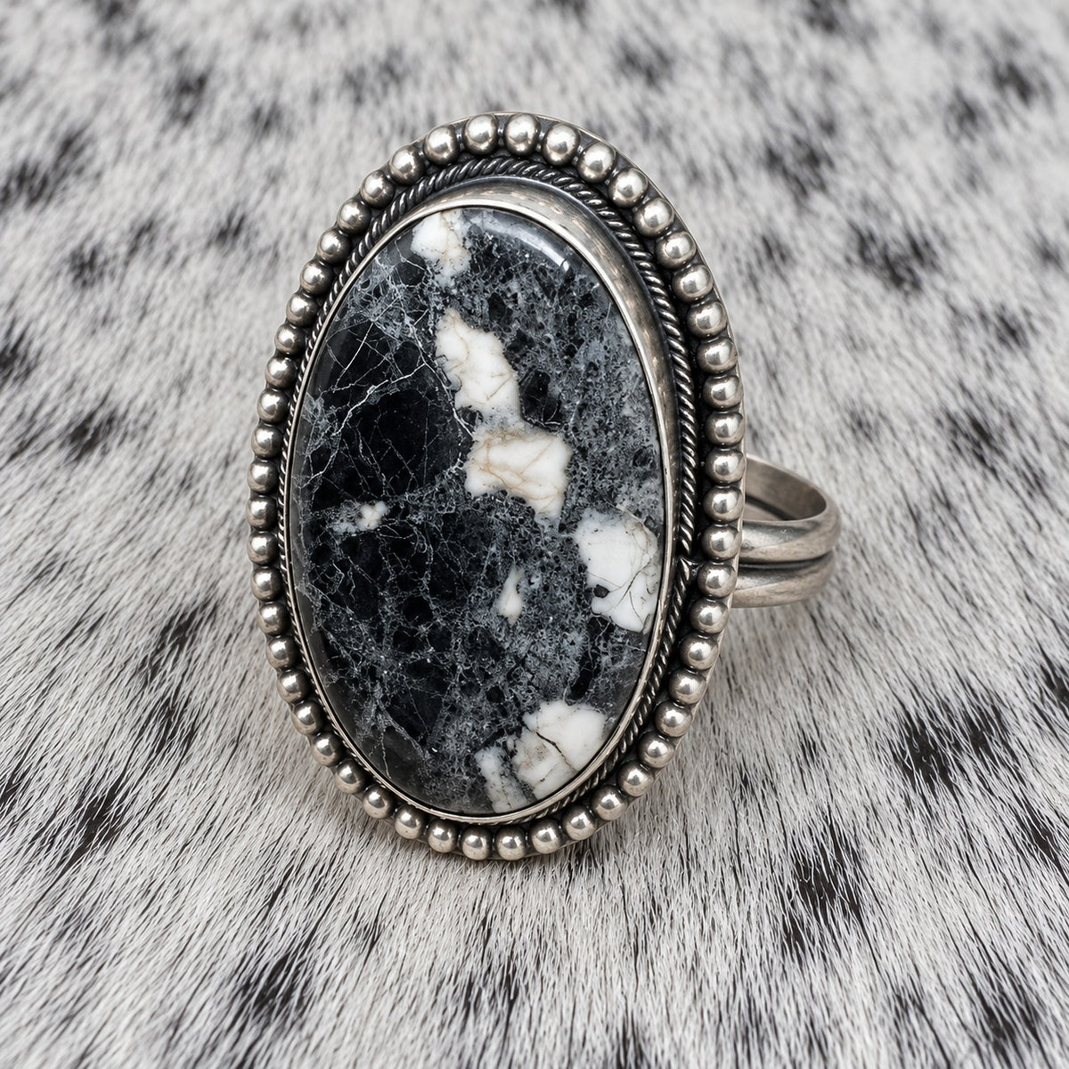 White Buffalo Adjustable Rings — ring 2, front