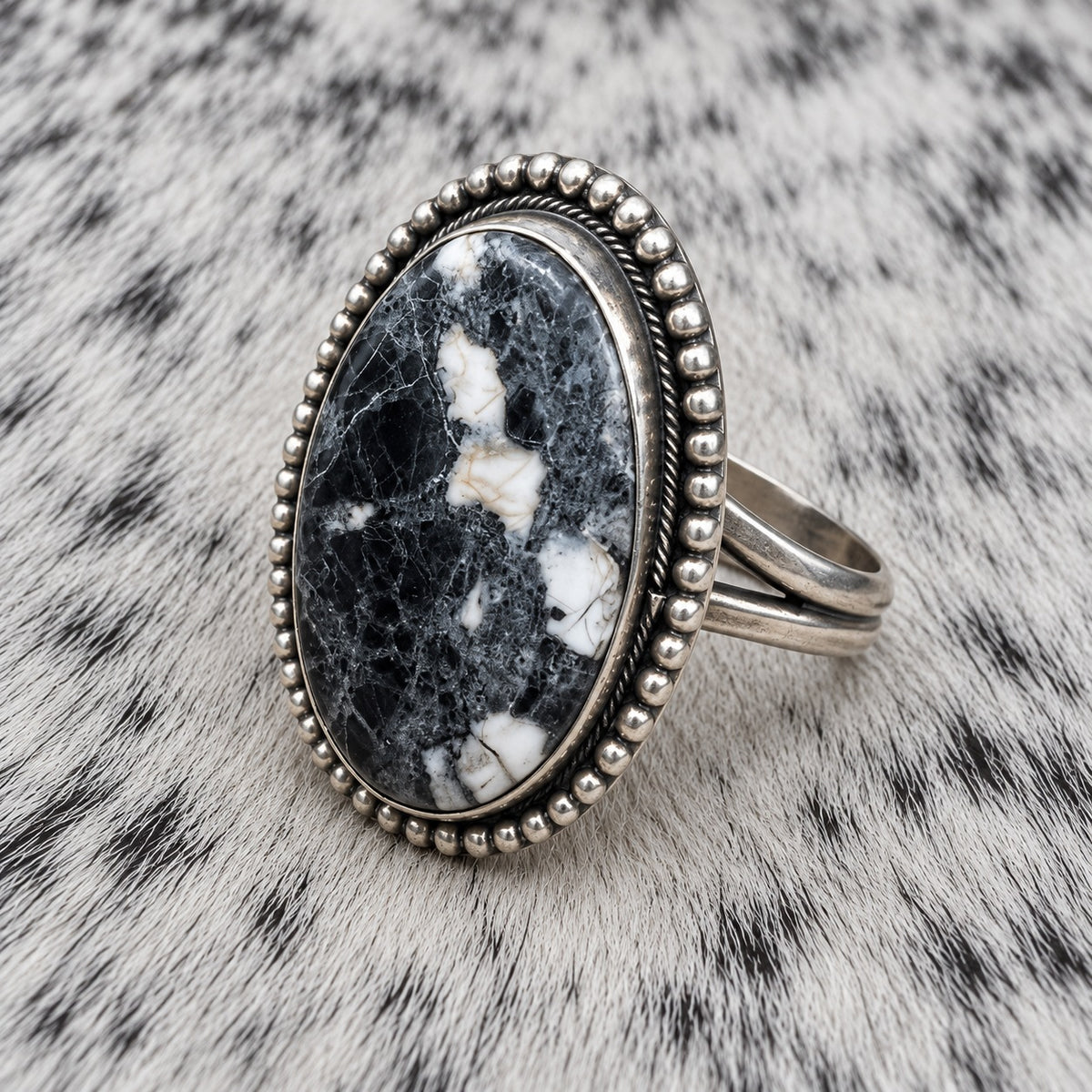White Buffalo Adjustable Rings — ring 2, angle
