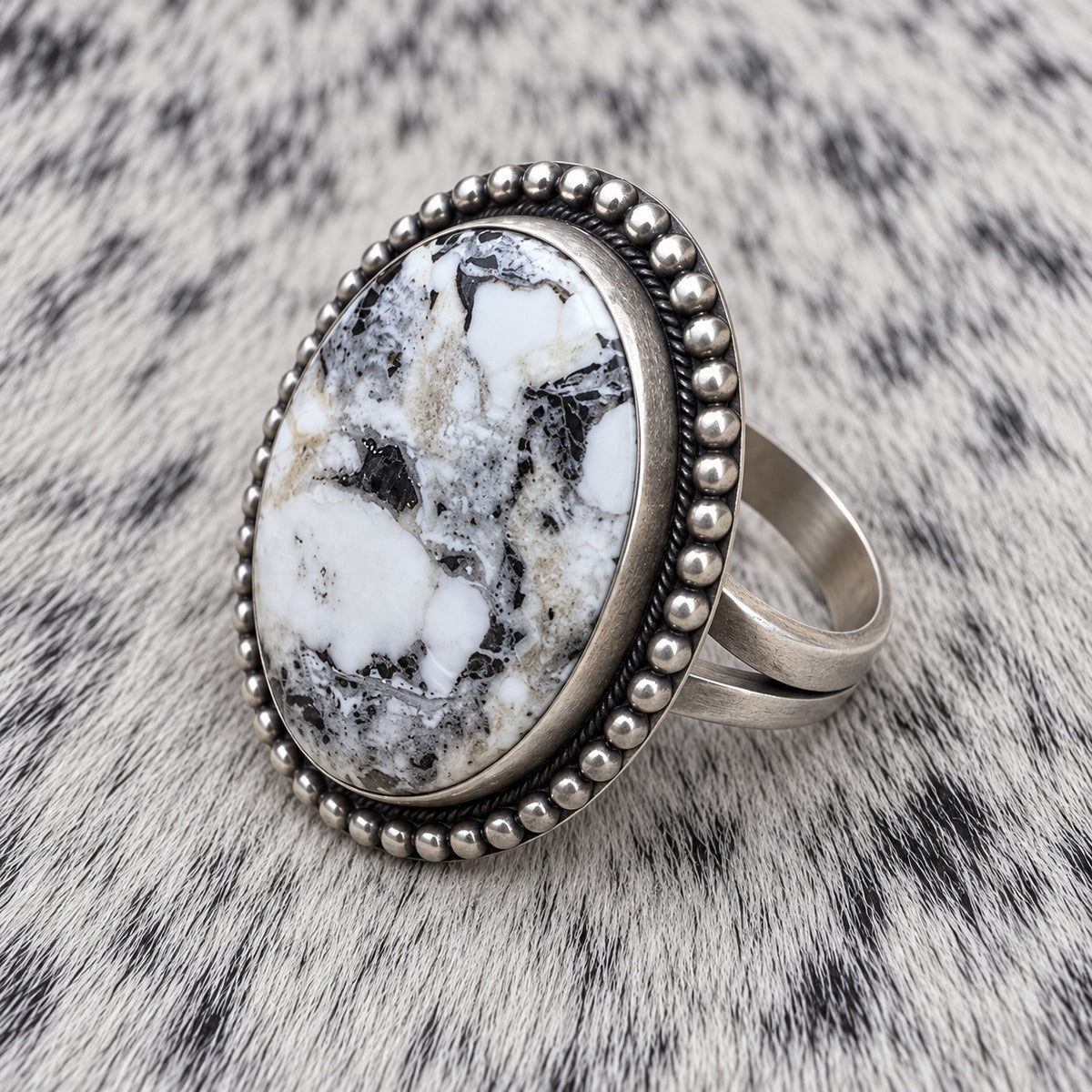 White Buffalo Adjustable Rings — ring 1, angle
