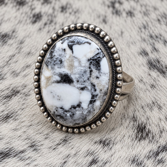 White Buffalo Adjustable Rings — ring 1, front