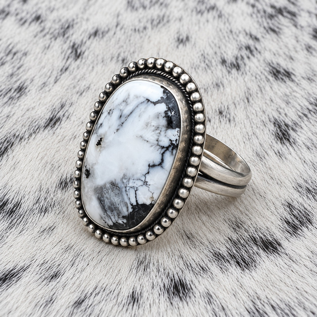 White Buffalo Adjustable Rings — ring 3, angle