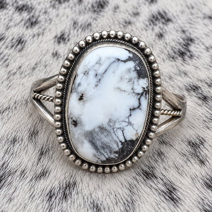 White Buffalo Adjustable Rings — ring 3, closeup