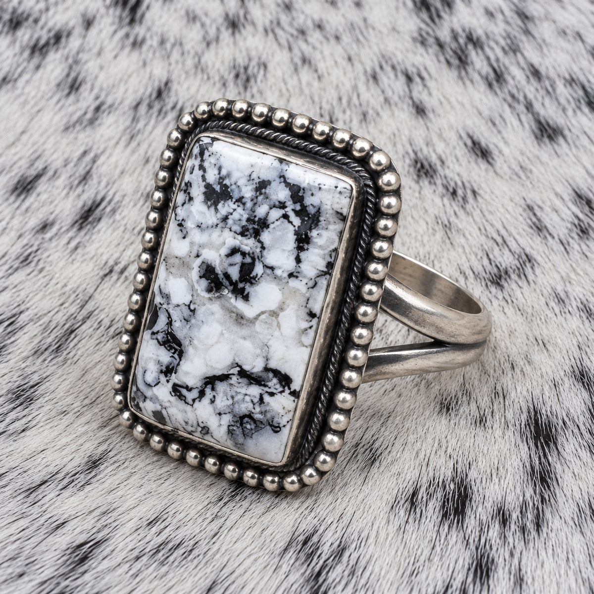 White Buffalo Adjustable Rings — ring 5, angle
